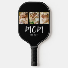 Mom Established Elegant Script Black 3 Photo  Pickleball Schläger