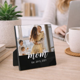 Mom Established Elegant Script Photo  Fotoplatte