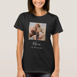 Mom Established Elegant Script Photo T-Shirt