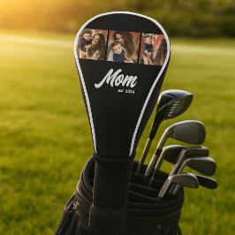 Mom Established Modern Black Photo Golf Headcover