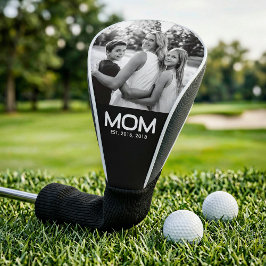 Mom Established Modern Bold Photo Golf Headcover