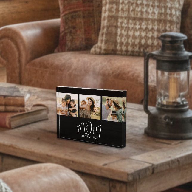 Mom Established Modern Bold Script Black 3 Photo Fotoblock (Von Creator hochgeladen)
