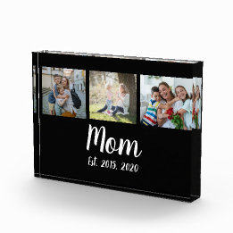 Mom Established Modern Script Black 3 Photo Acryl Auszeichnung