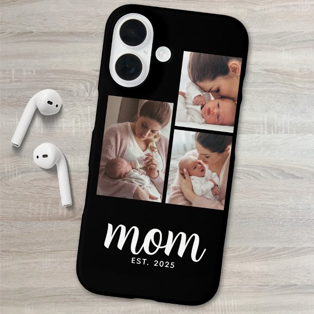 Mom Established Modern Script Black 3 Photo Case-Mate iPhone Hülle (Von Creator hochgeladen)