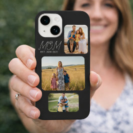Mom Established Modern Script Black 3 Photo Case-Mate iPhone 14 Hülle