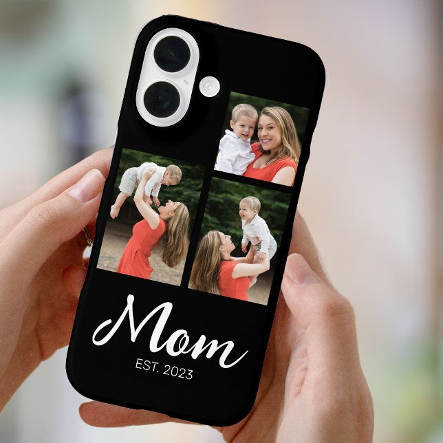 Mom Established Modern Script Black 3 Photo Case-Mate iPhone Hülle (Von Creator hochgeladen)