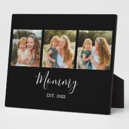 Mom Established Modern Script Black 3 Photo Fotoplatte