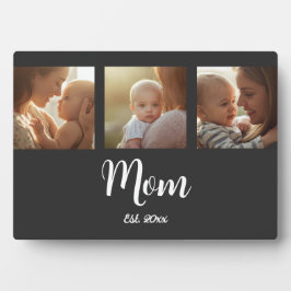 Mom Established Modern Script Black 3 Photo Fotoplatte