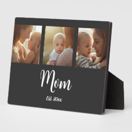 Mom Established Modern Script Black 3 Photo Fotoplatte
