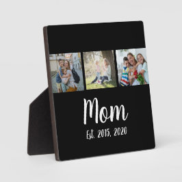 Mom Established Modern Script Black 3 Photo Fotoplatte