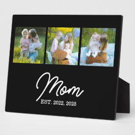 Mom Established Modern Script Black 3 Photo Fotoplatte