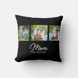 Mom Established Modern Script Black 3 Photo Kissen