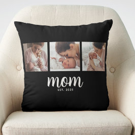 Mom Established Modern Script Black 3 Photo Kissen