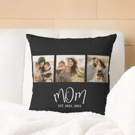 Mom Established Modern Script Black 3 Photo Kissen