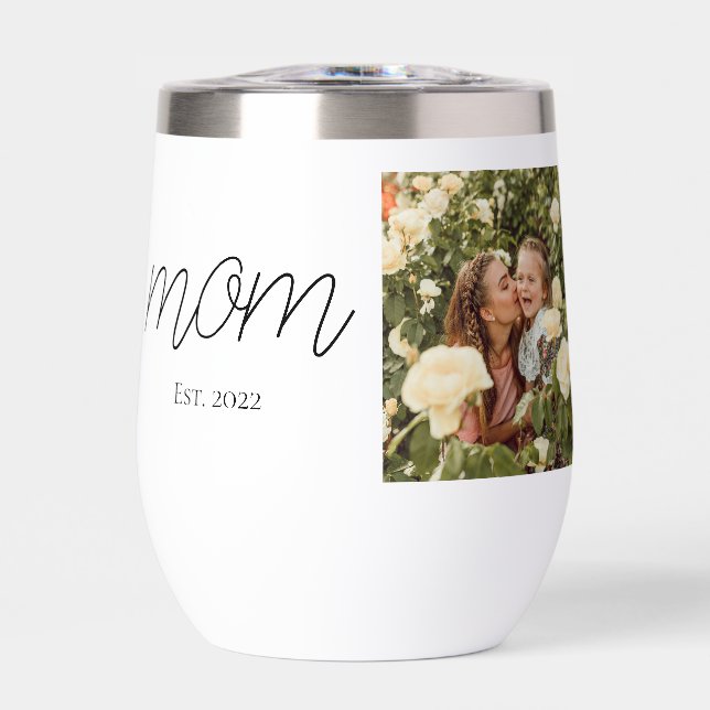 Mom Established Modern Script Photo (Vorderseite)