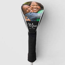 Mom Established Modern Script Photo Golf Head Cove Headcover