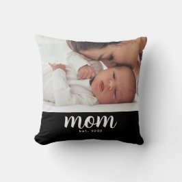 Mom Established Modern Script Photo Kissen