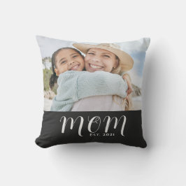 Mom Established Modern Script Photo Kissen