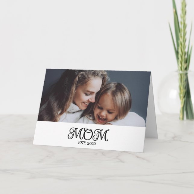 Mom Established Mother's Day Modern Script  Karte (Vorderseite)