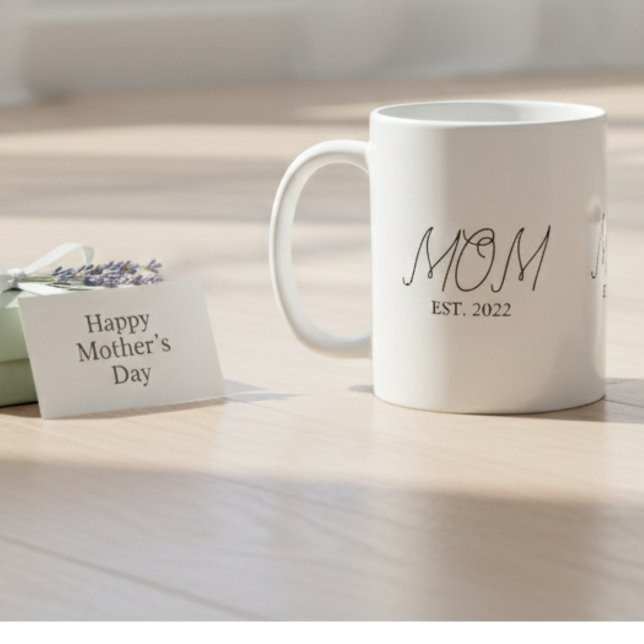 Mom Established New Mom Gift Coffee Mug Kaffeetasse (Von Creator hochgeladen)