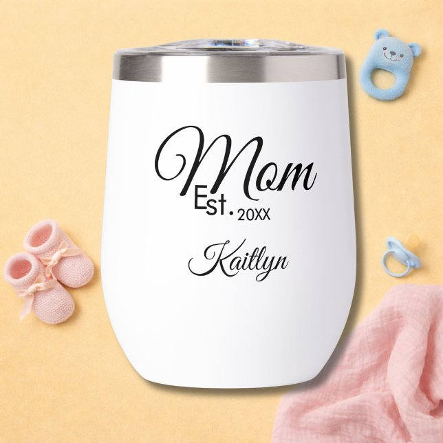 Mom Established New Mom Gift Thermal Wine Tumbler (Von Creator hochgeladen)