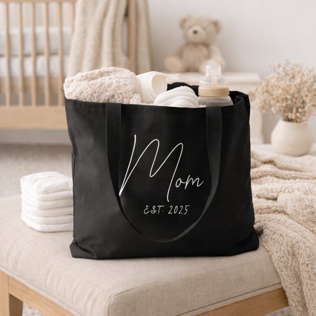 Mom Established New Mom Gift Tote Bag (Von Creator hochgeladen)
