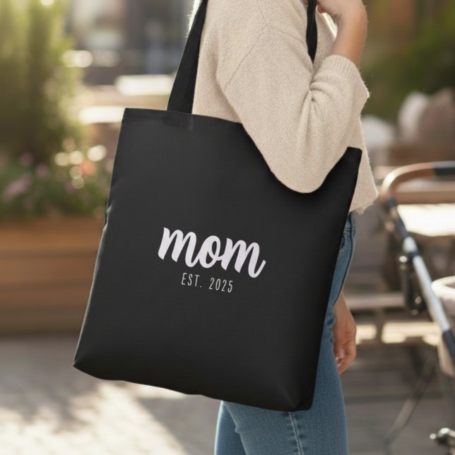 Mom Established New Mom Gift Tote Bag (Von Creator hochgeladen)