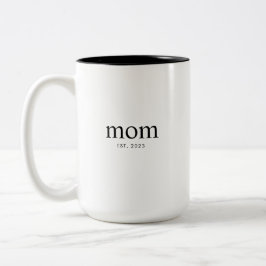 Mom Established New Mom Gift Zweifarbige Tasse
