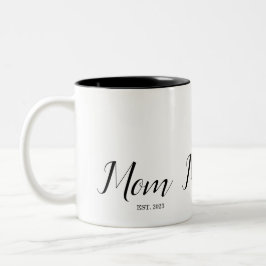 Mom Established New Mom Gift Zweifarbige Tasse