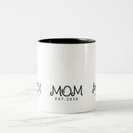 Mom Established New Mom Gift Zweifarbige Tasse