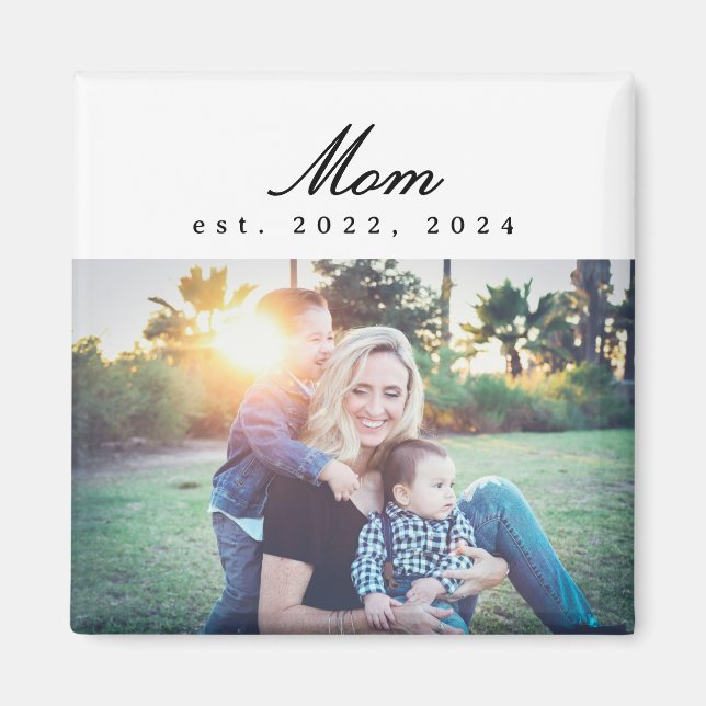 Mom Established Photo Gift Magnet (Vorne)