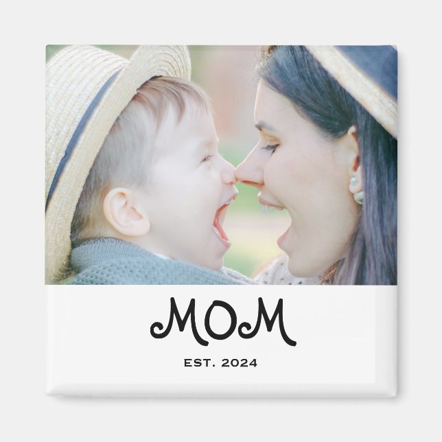 Mom Established Photo Gift Magnet (Vorne)