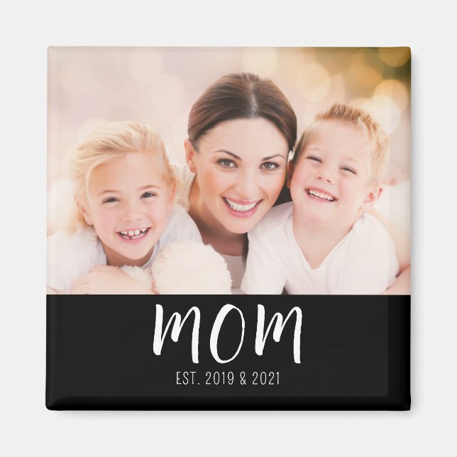 Mom Established Photo Gift Magnet (Vorne)