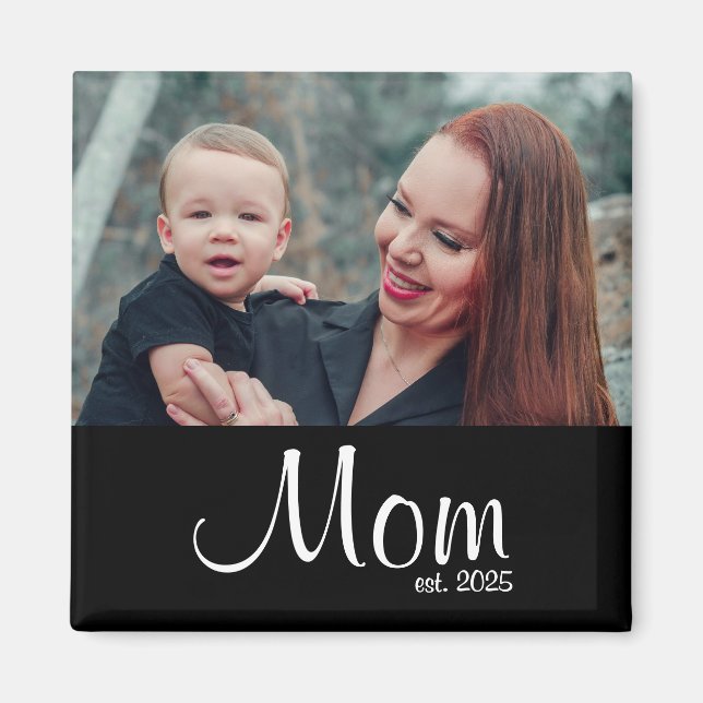 Mom Established Photo Gift Magnet (Vorne)