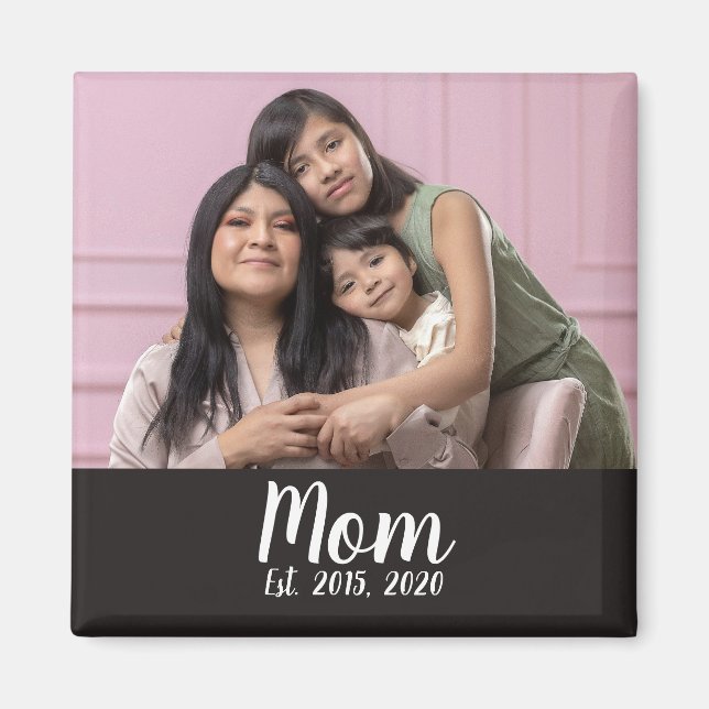Mom Established Photo Gift Magnet (Vorne)
