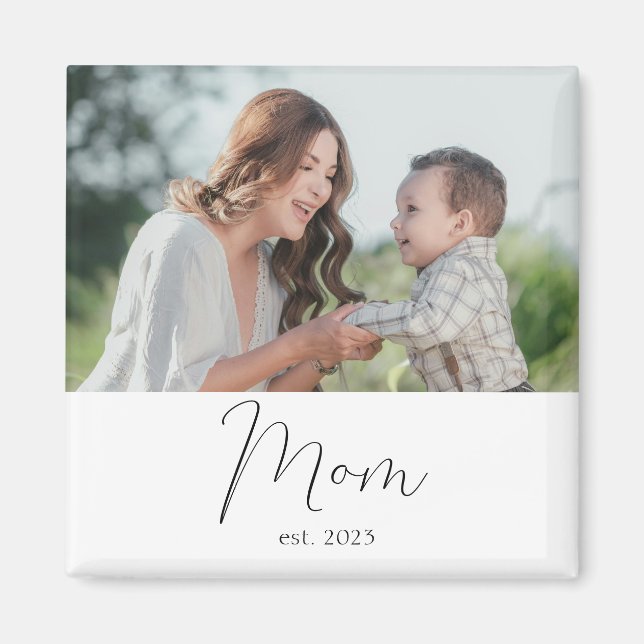 Mom Established Photo Gift Magnet (Vorne)