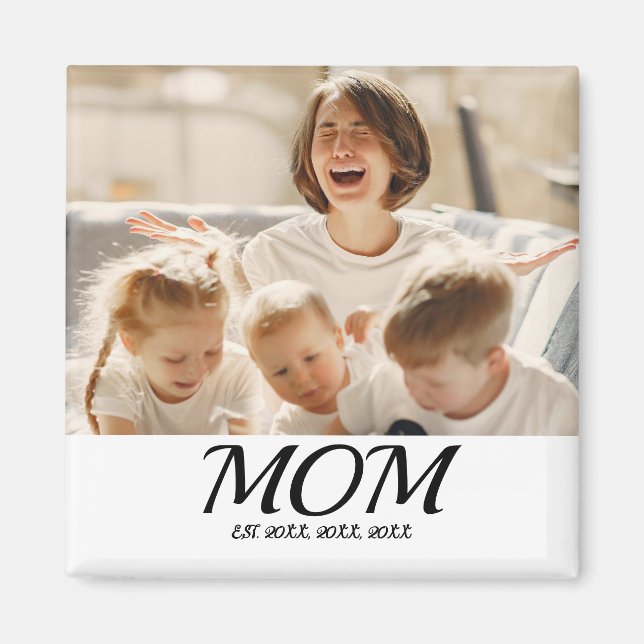 Mom Established Photo Gift Magnet (Vorne)