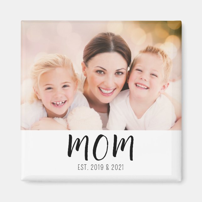 Mom Established Photo Gift Magnet (Vorne)