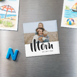Mom Established Photo Gift Magnet