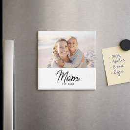 Mom Established Photo Gift Magnet
