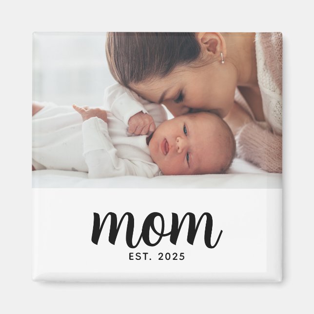 Mom Established Photo Gift Magnet (Vorne)