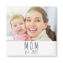 Mom Established Photo Gift Magnet