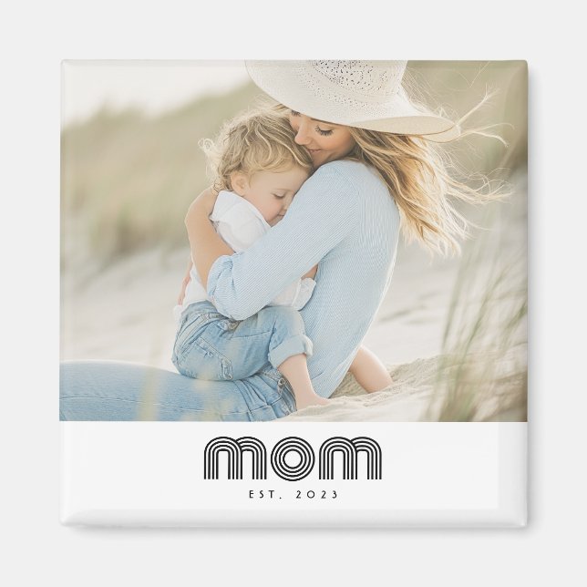 Mom Established Photo Gift Magnet (Vorne)