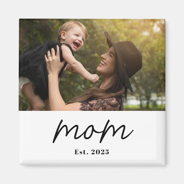 Mom Established Photo Gift Magnet (Vorne)