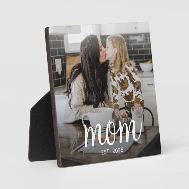 Mom Established Photo Mother's Day Fotoplatte (Vorderseite)