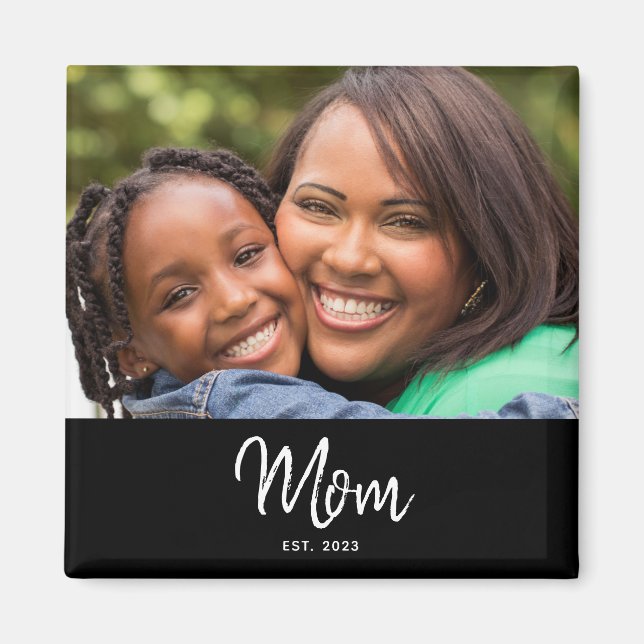  Mom Established Photo Mother's Day Magnet (Vorne)