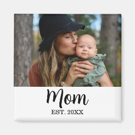 Mom Established Photo Mother's Day  Magnet