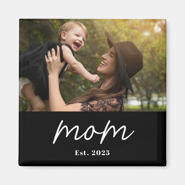 Mom Established Photo Mother's Day Magnet (Vorne)