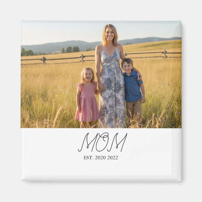 Mom Established Photo Mother's Day Magnet (Vorne)