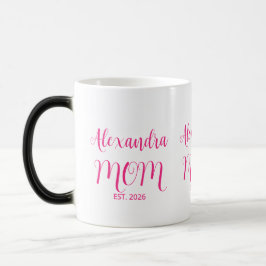 Mom Established Pink Script Name  Two-Tone Coffee Verwandlungstasse
